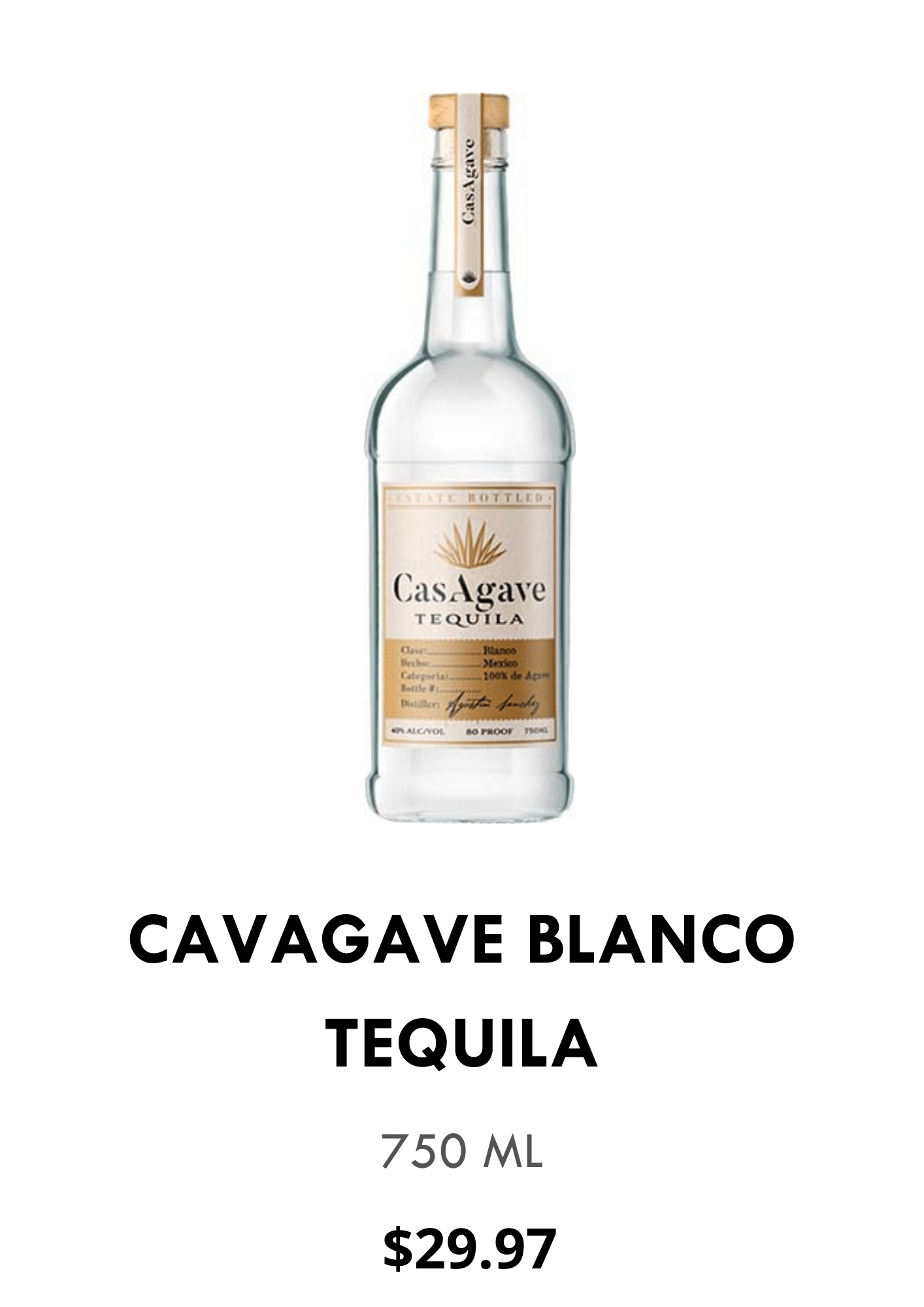 CAVAGAVE BLANCO TEQUILA